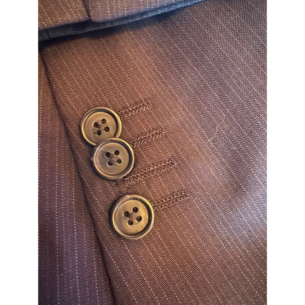 Banana Republic Blazer Jacket Mens 42R Navy Blue Micro-stripe Wool Sportcoat